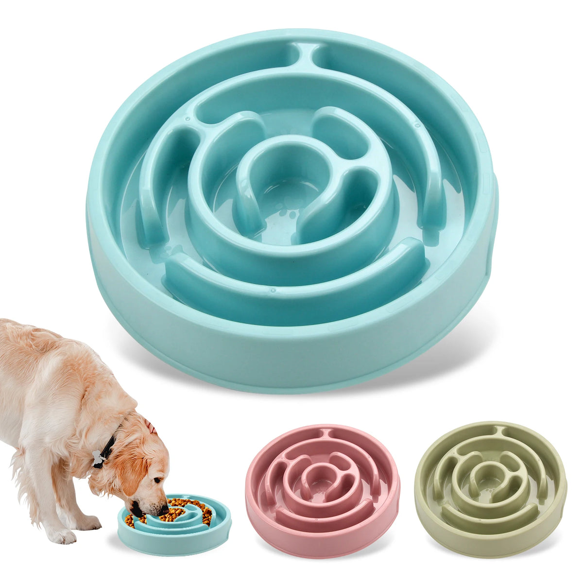 Pet Dog Slow Feeder Bowl &ndash; Anti-Gulping Design for Healthy Eating