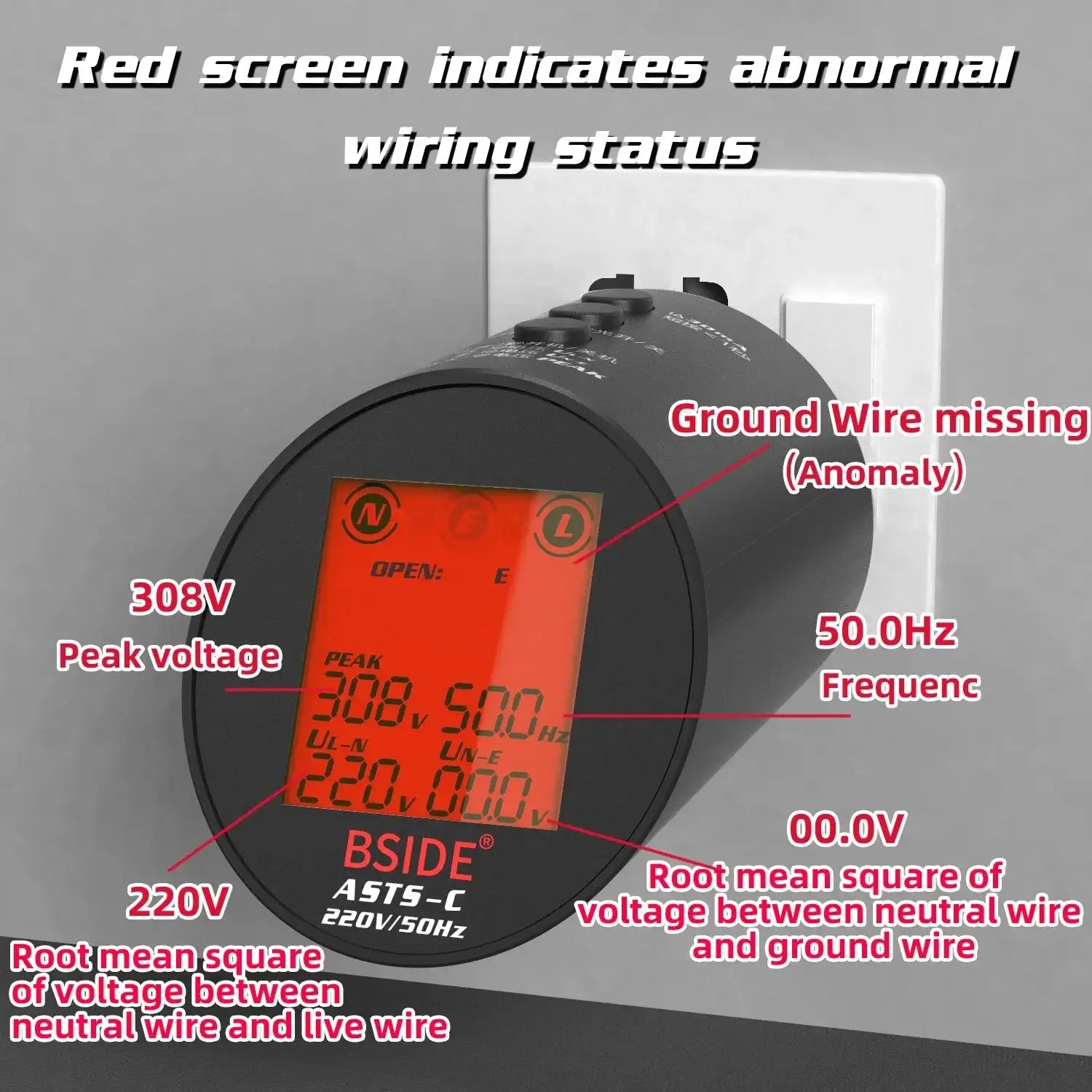 GZLMMY Tester presa EU/UK Tester presa GFCI Tester automatico circuito elettrico polarità fase tensione rivelatore spina muro interruttore Finder RCD test (EU spina GZLMMY Tester presa EU/UK Tester presa GFCI Tester automatico circuito elettrico polarità fase tensione rivelatore spina muro interruttore Finder RCD test (EU spina