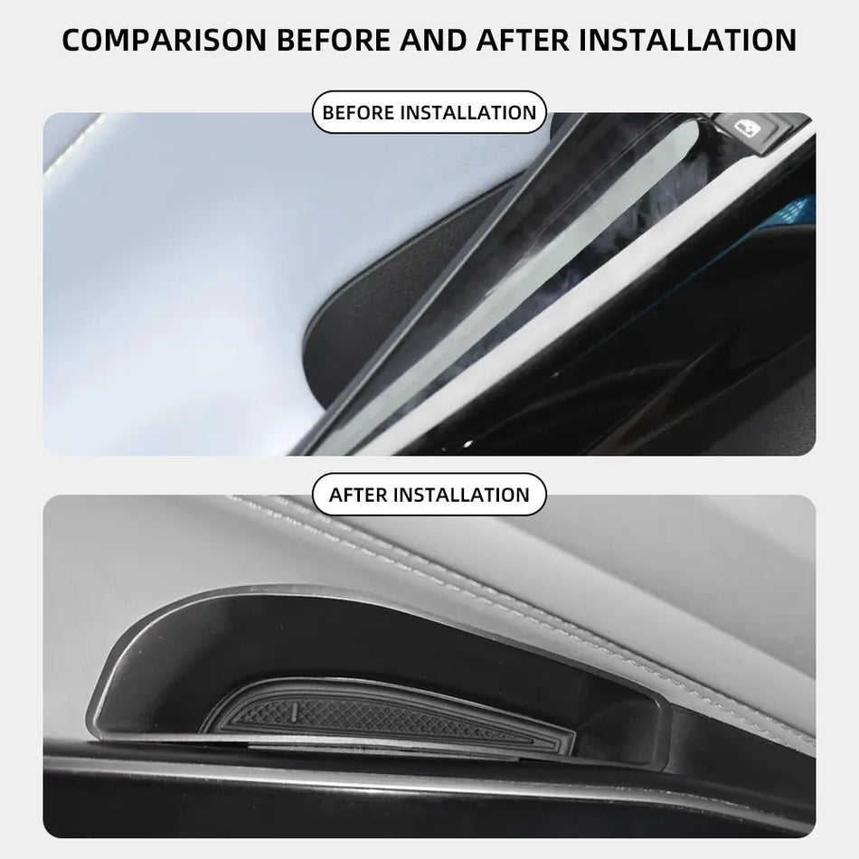 VW ID.4 Door Handle Storage Box Armrest Tray Black ABS Plastic