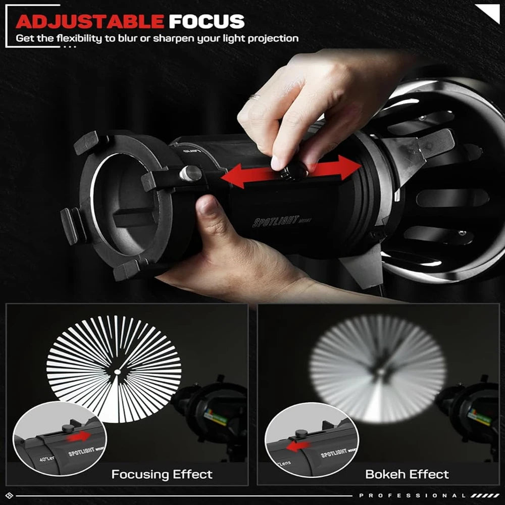 IFOOTAGE 40&deg; Spotlight Projection Lens &ndash; 12 Gobos Included