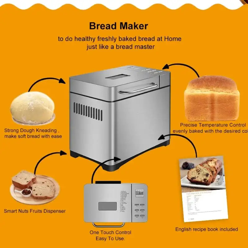 220V Fully Automatic 650W Bread Maker Dough Fermentation
