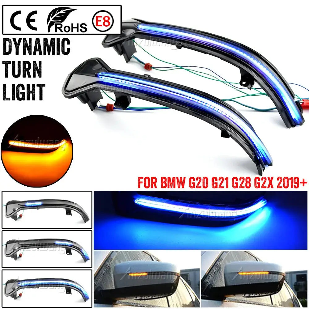 Dynamic LED Side Mirror Turn Signal Lights for BMW G20 G21 G28 by InterCyprus Trading Ltd