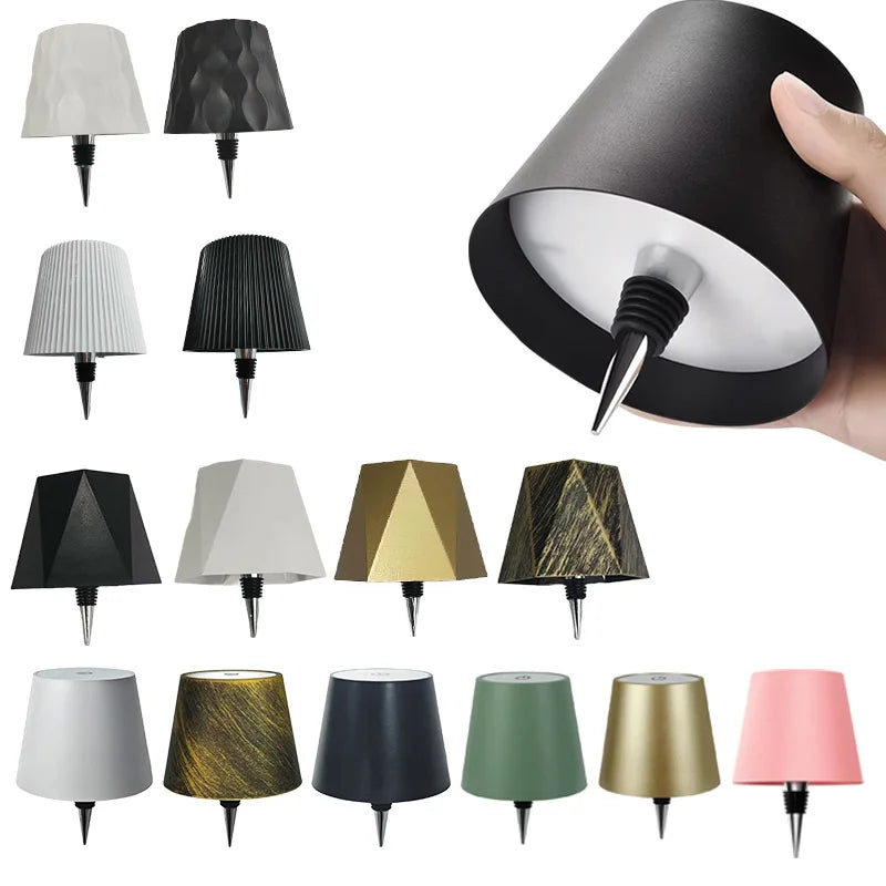 Wireless Touch-Controlled LED Bottle Table Lamp with Stepless Dimming