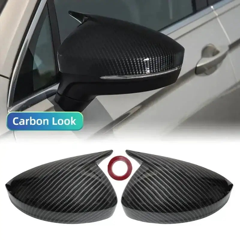1 Pair Rear View Mirror Cover for Tiguan 2017 2022 Trim Caps Carbon Look