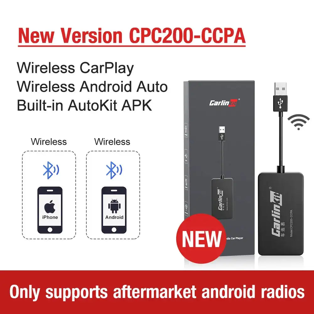 Carlinkit Wired Wireless CarPlay Android Auto Dongle IOS15 NEW CCPA BK / 365 Days Warranty