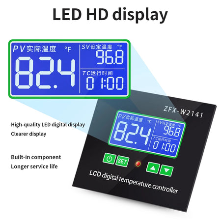 ZFX-W2141 AC 220V Digital LED Thermostat - Temp Regulation