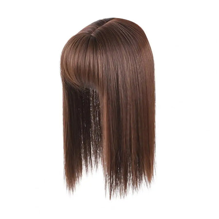Versatile Long Straight Wig with Air Bangs - High Temperature Fiber Light Brown 45cm
