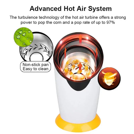 Mini Popcorn Maker 1200W Fully Automatic EU Plug Home Use