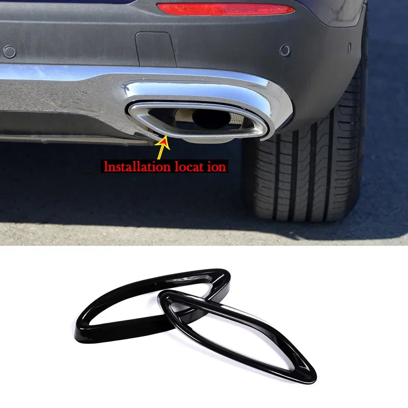 Μαύρο κάλυμμα ουράς από ανοξείδωτο ατσάλι για Mercedes W205 GLC