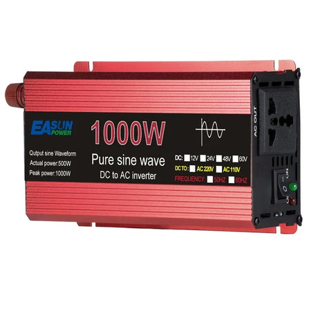 EASUN Inverter 12V/24V To 110V/220V 3KW &ndash; Pure Sine Wave 12V 1000W