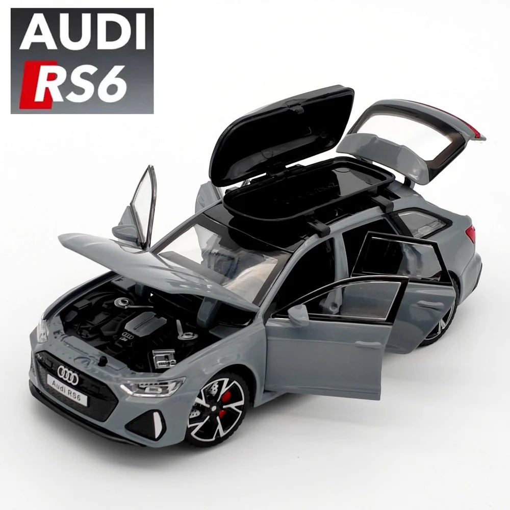 1:32 Audi RS6 Diecast Model Car with Sound, Light &amp; Opening Doors