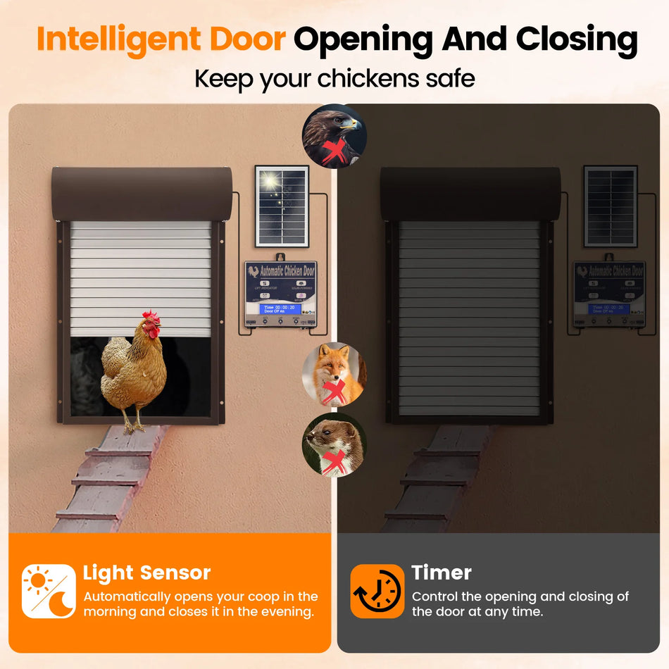 Aluminium Solar Automatic Chicken Flap Roller Door Screen