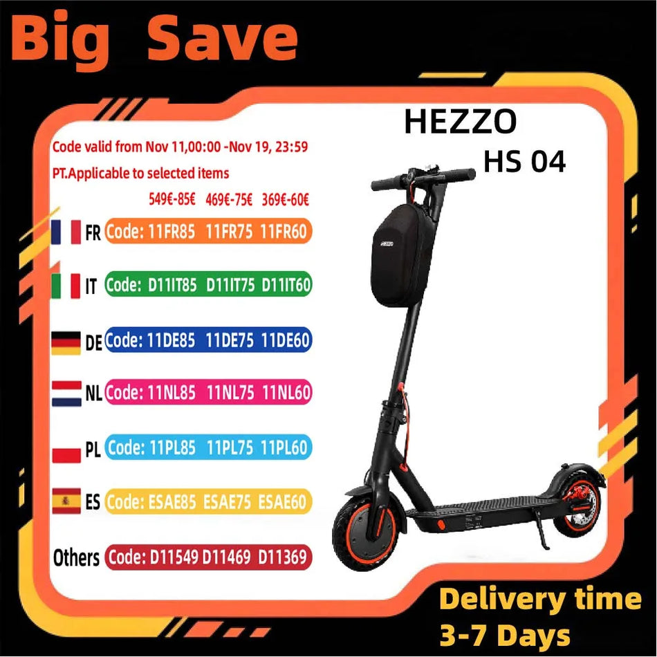 HEZZO HS-04PRO Ηλεκτρικό Σκούτερ με Ελαστικά 8.5 Ιντσών, 350W