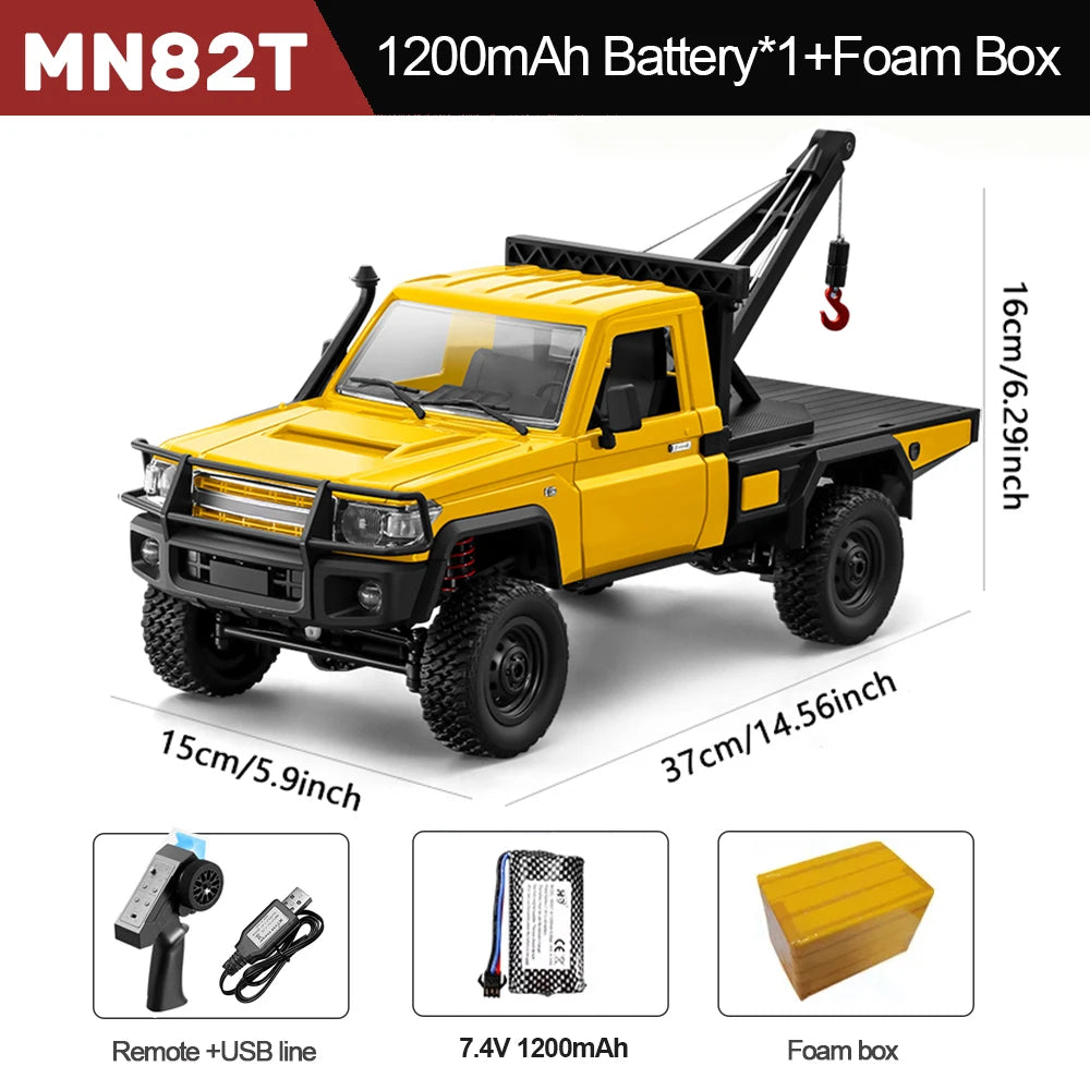 MN82S RC Crawler 1/12 Scale LC79 - 4WD Offroad Climber MN82T Yellow