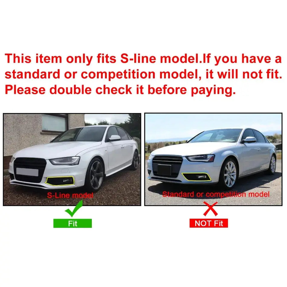 Lower Front Bumper Grille Covers for Audi A4 B8 S4 2013-2015 by InterCyprus Trading Ltd