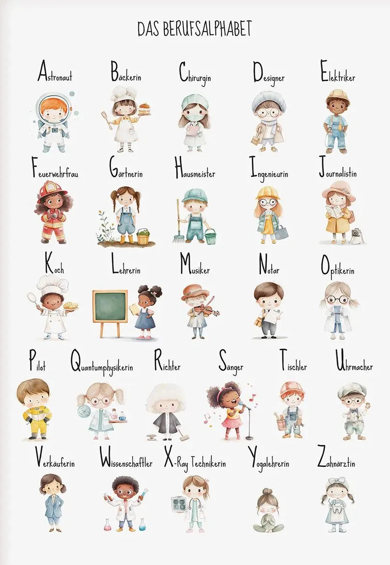 Alphabet Education Canvas Poster for Children's Room, Modern Wall Decor, Unframed 5 / 50X70cm Unframed