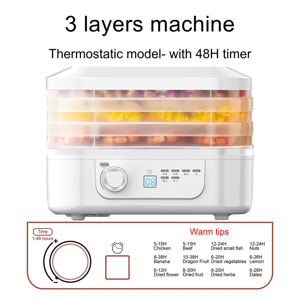 CUKYI Food Dehydrator &ndash; Adjustable Temperature Control Thermostatic model / 220V