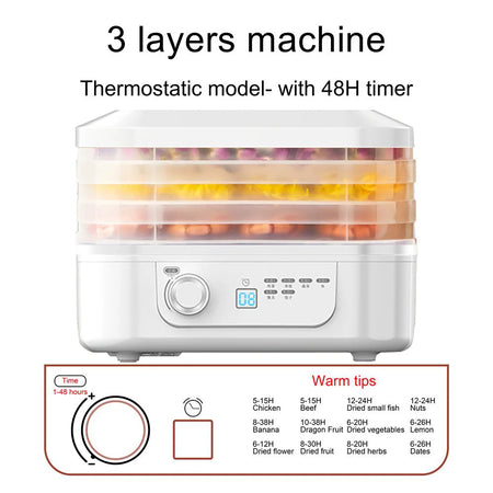 CUKYI Food Dehydrator &ndash; Adjustable Temperature Control Thermostatic model / 220V