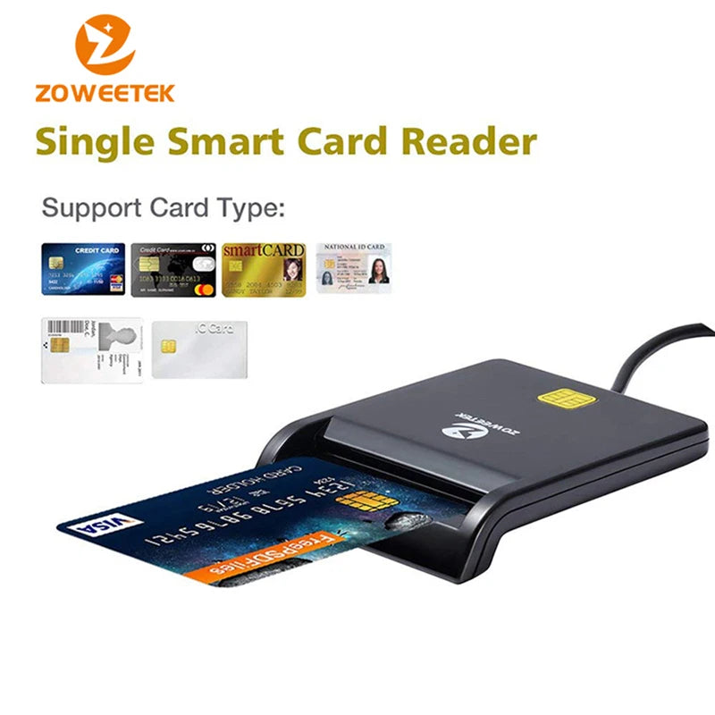 Cititor de carduri inteligente USB pentru carduri cu cip DNI și EMV IC, cu certificare ISO