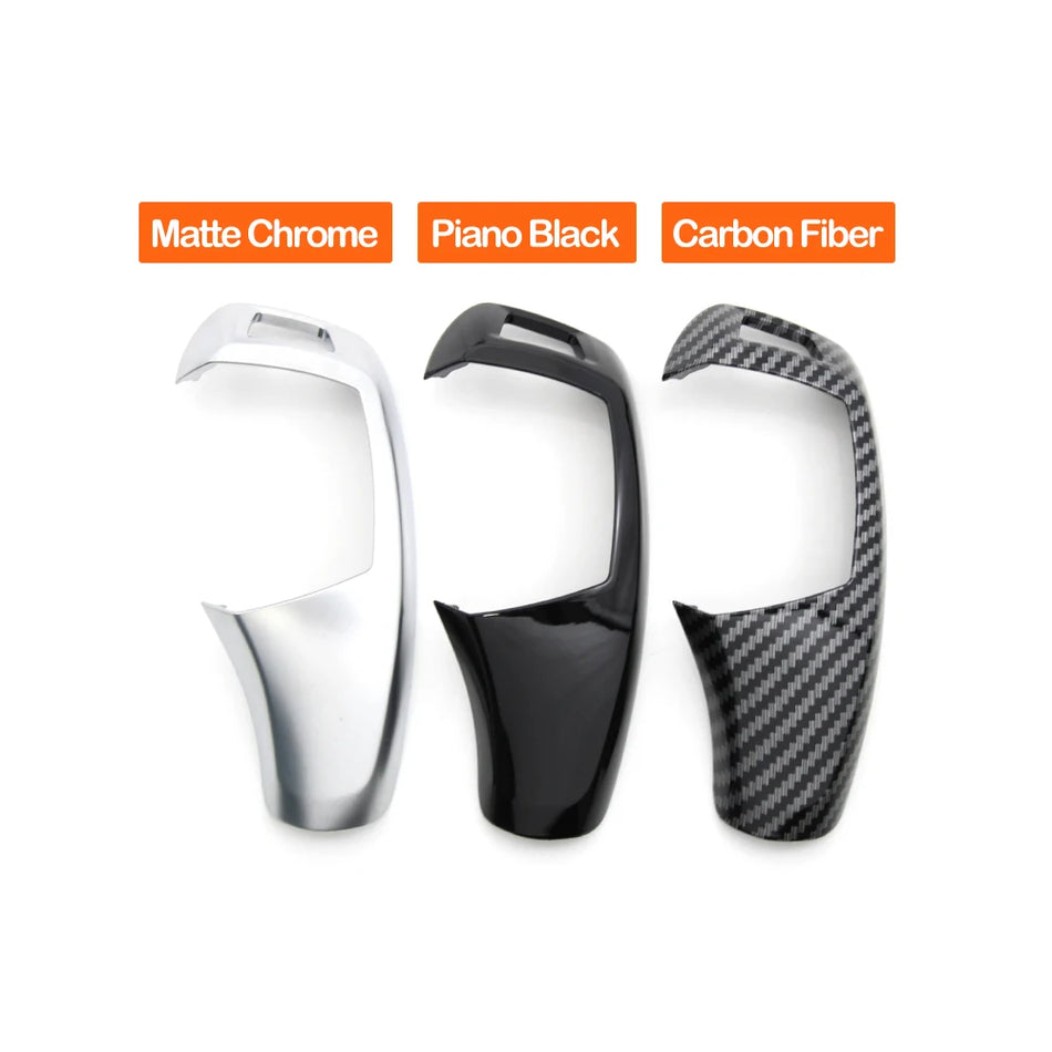 Gear Shift Button Cover And ABS Panel for BMW 5 Series F10 F11 2010-2013 with Matte Chrome or Carbon Fiber Finish