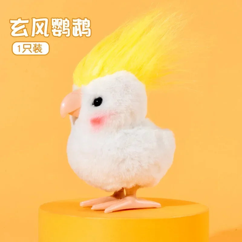 Yellow Jumping Chicken Wind-Up Plush Toy for Kids 2-4 Years Bird