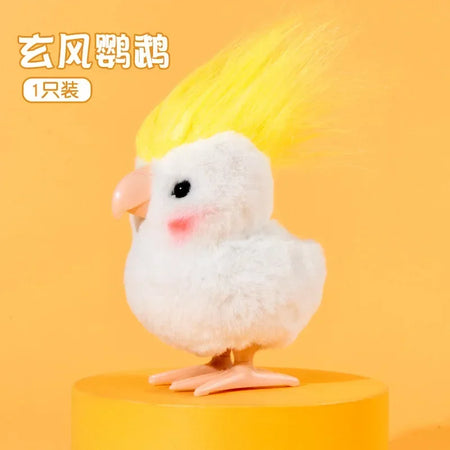Yellow Jumping Chicken Wind-Up Plush Toy for Kids 2-4 Years Bird