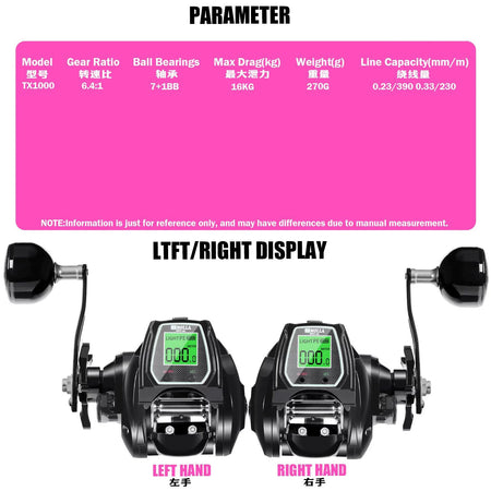 Ultralight Electric Bait Casting Reel TX1000 with 16KG Drag