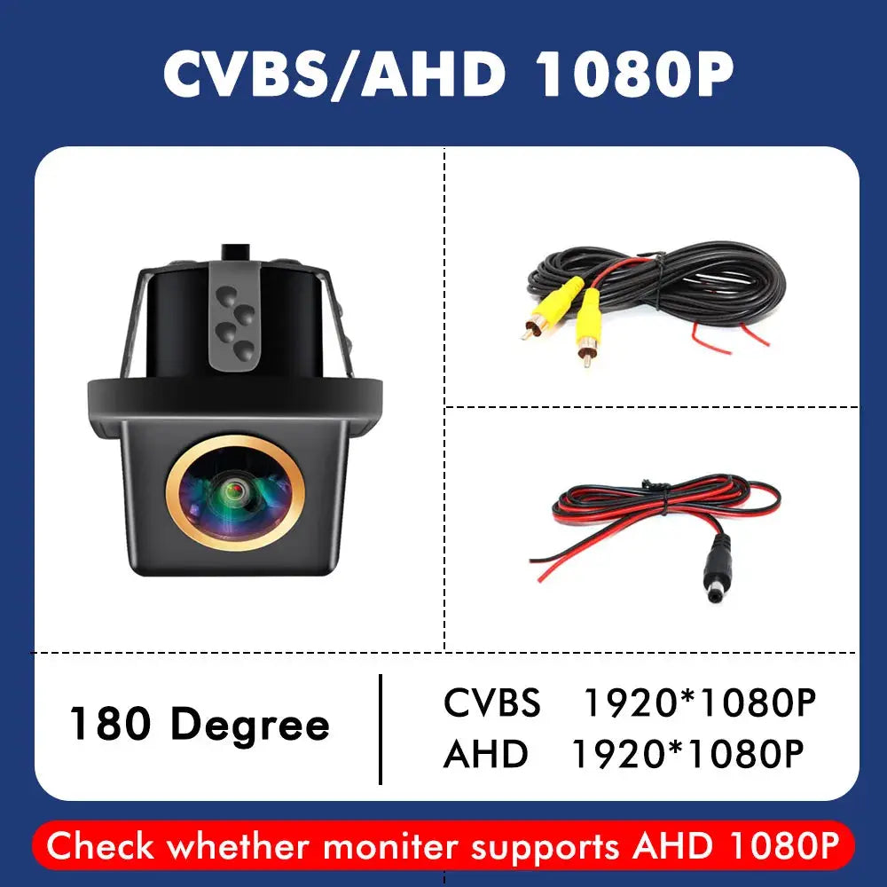 4K 180 Degree Wide Angle Car Universal Reverse Rear View Camera Color Image Video Night Vision Auto Backup Waterproof Camera 12V by InterCyprus Trading Ltd
