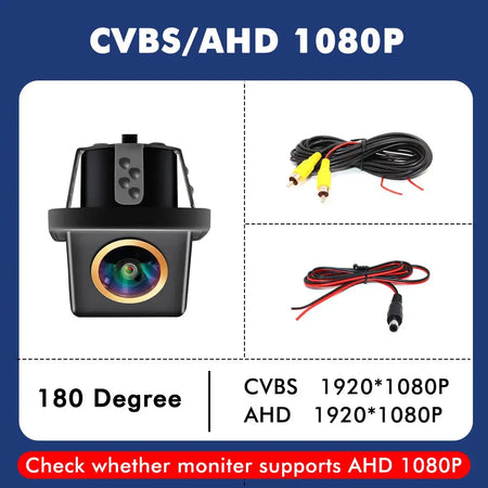 4K 180 Degree Wide Angle Car Universal Reverse Rear View Camera Color Image Video Night Vision Auto Backup Waterproof Camera 12V by InterCyprus Trading Ltd