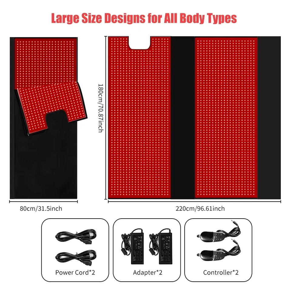 Överdimensionerad Röd Ljusterapi Matta 660nm 850nm Nära Infraröd