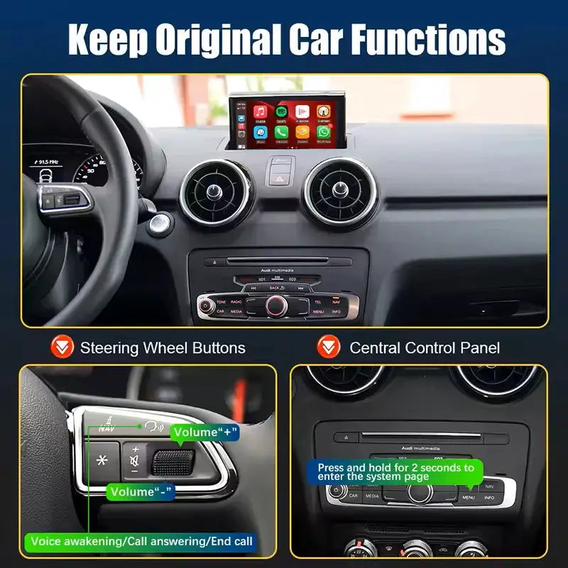 New Upgrade Wireless CarPlay Android Auto For Audi A1 Q3 2012-2018 MMI 2G RMC System With AirPlay Mirror Link Function BOX by InterCyprus Trading Ltd