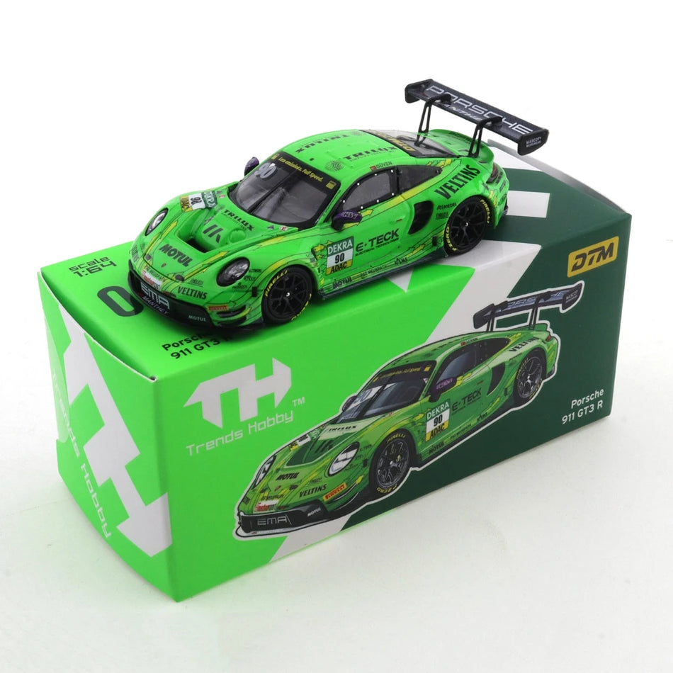 Coche de metal fundido con carrocería de aleación y neumáticos de goma para Porsche 911 GT3 R