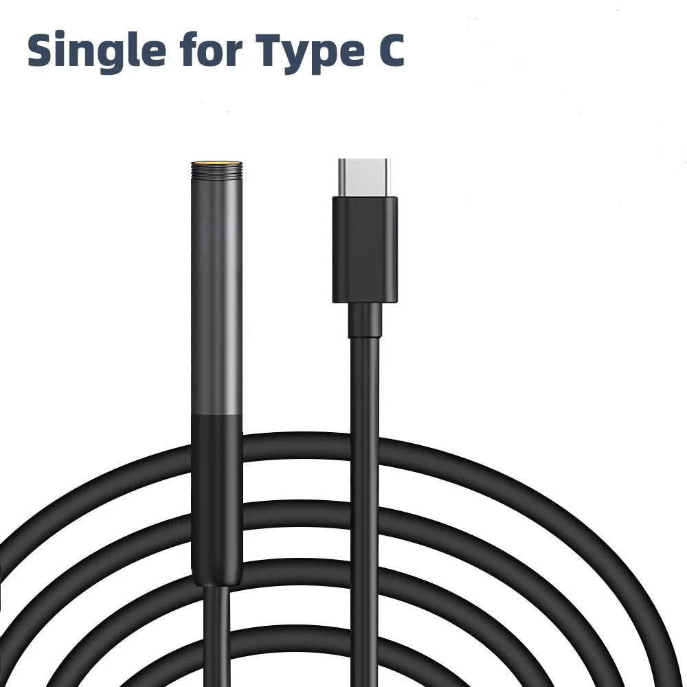 2MP Single Dual Lens Endoscope Camera W300 - 3-In-1 USB C Single for Type C / 1m