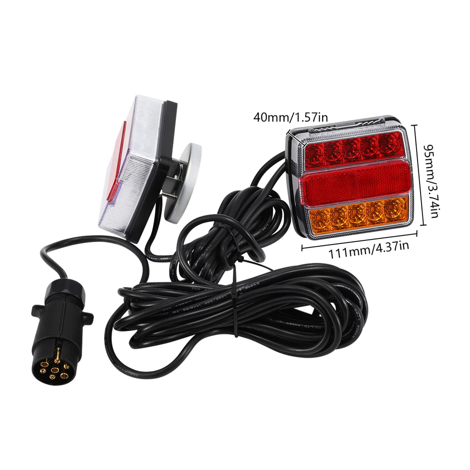 Kit di Luci Posteriori LED per Rimorchi Montaggio a Magnete e Vite