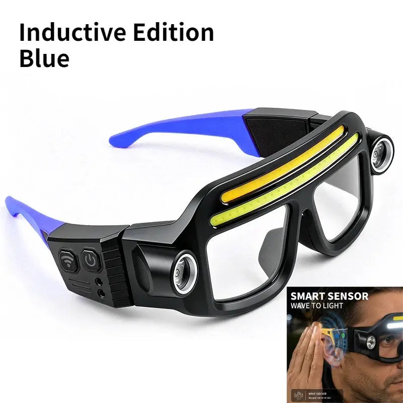 Rechargeable COB LED Glasses Headlight TYPE C Waterproof Lightweight Adjustable Angle Work Lamp for Car Maintenance Repair by InterCyprus Trading Ltd