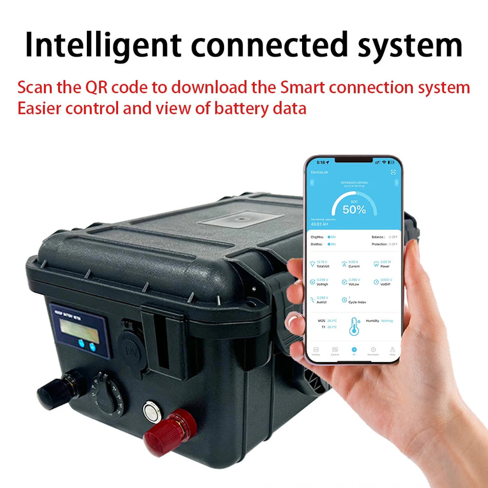 SJY LiFePO4 12V 100Ah Φορητό Πακέτο Μπαταρίας Θαλάσσης 1280Wh Bluetooth Πιστοποιημένο CE