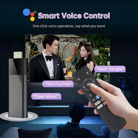 Mini Q12 8K Android TV Stick | Android 14 | Dual WiFi | Voice Remote