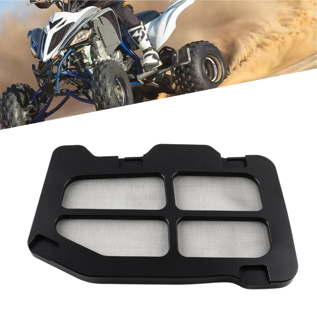 Airbox Lid Cover Aluminum With Steel Mesh For Yamaha Raptor 700 700R by InterCyprus Trading Ltd
