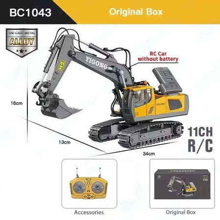 Drift RC 4x4 Off Road Excavator Stunt Car for Kids - Transforming Remote Control Vehicle D Alloy Excavator