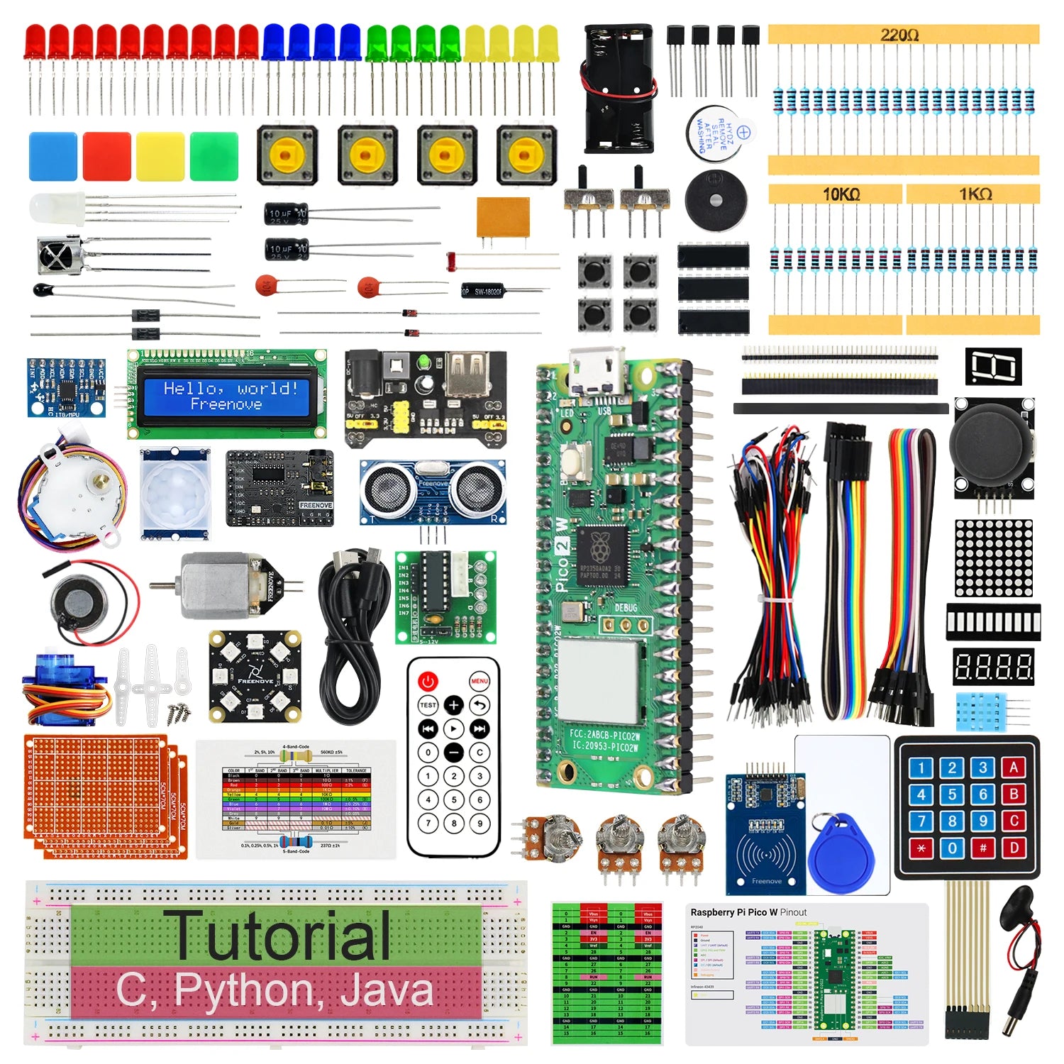 Freenove Ultimate Starter Kit for Raspberry Pi Pico &ndash; Comprehensive Learning Experience with Pico 2 W Board
