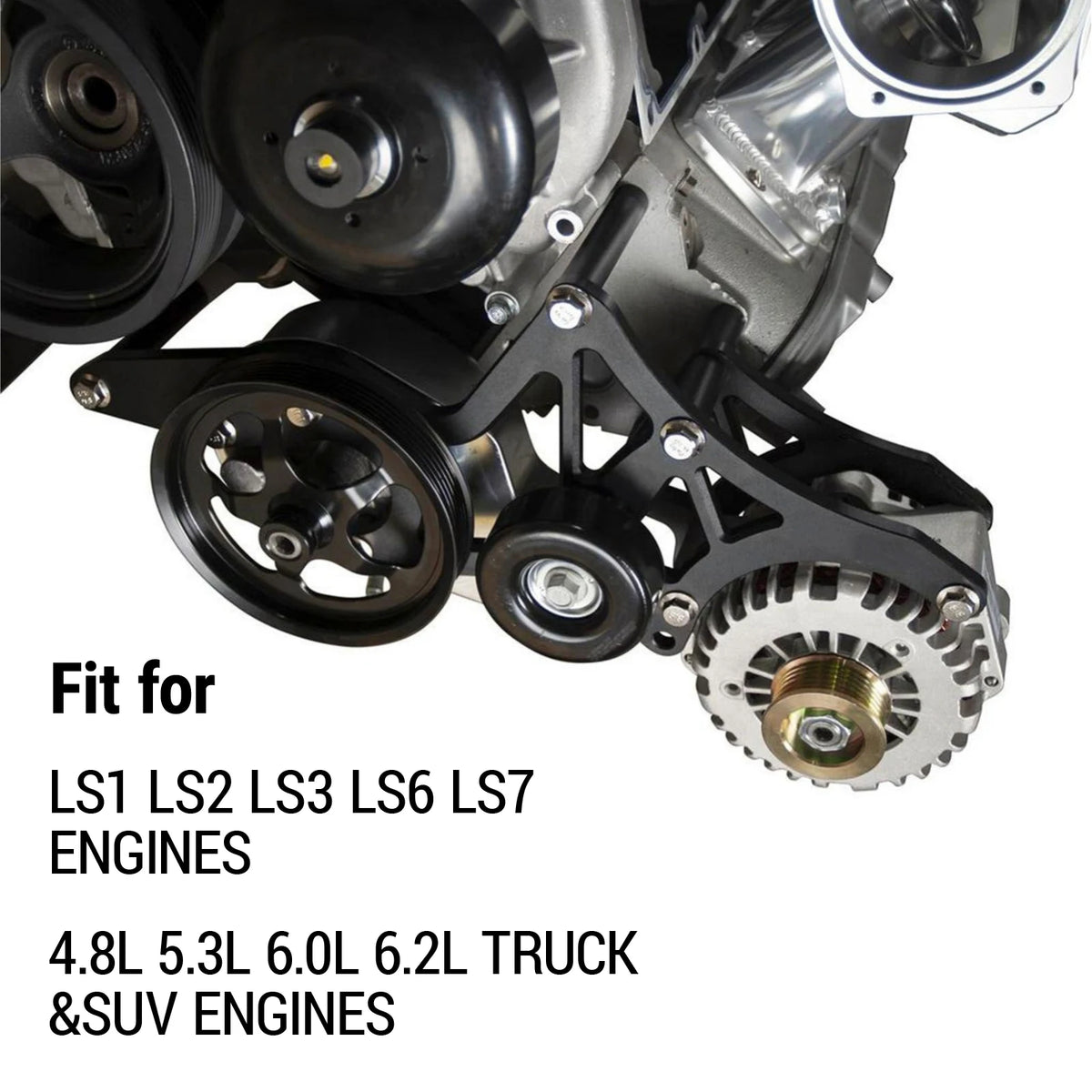 Anodized Aluminum Serpentine Alternator Bracket for GM LS 1999-2013 by InterCyprus Trading Ltd