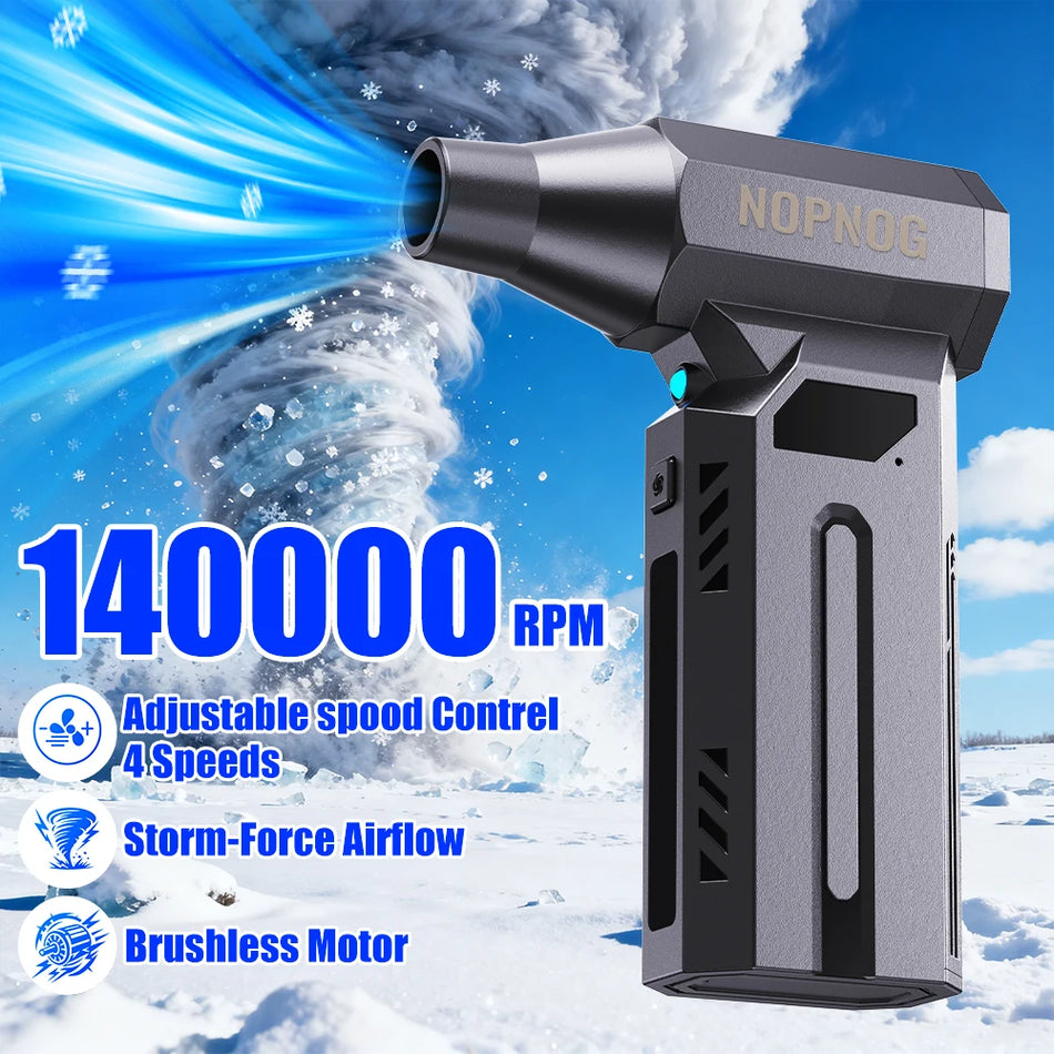 Беспроводной воздуходув Turbo Duster с 140K об/мин, портативный аккумуляторный инструмент