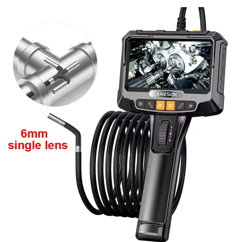 LAFOCH S10 Borescope &ndash; Dual Lens 1080P Endoscopy with 5 Inch HD Screen 6mm single lens / 1m