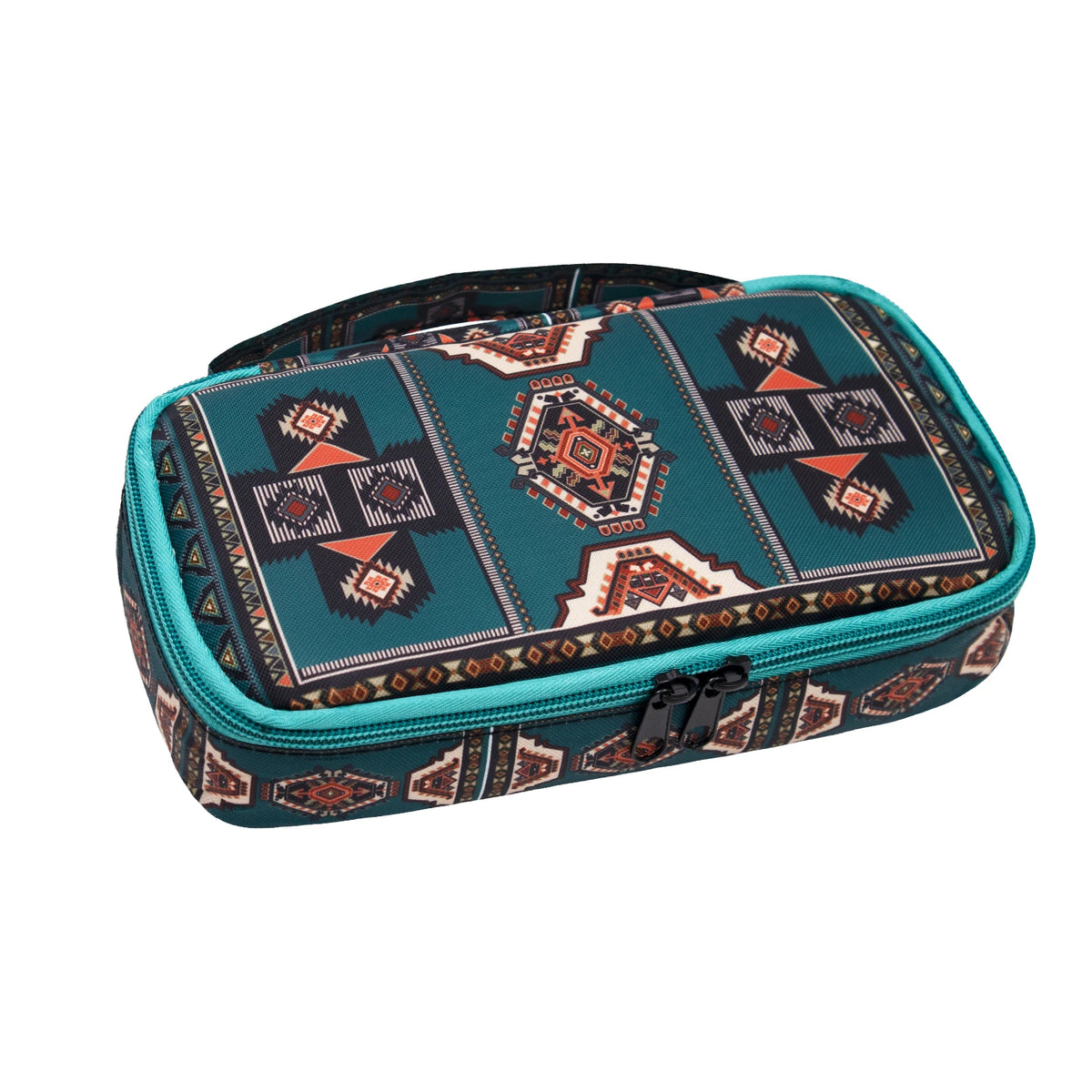 Large Portable Insulin Cooler Travel Bag &ndash; Boho Print army green