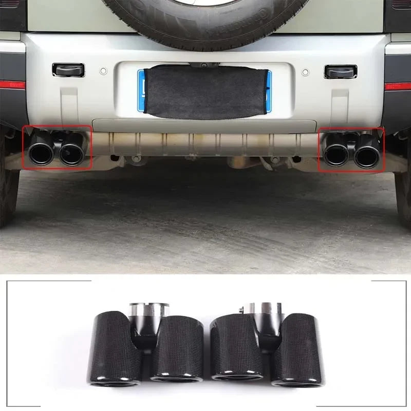 Osłona końcówki rury wydechowej w stylu włókna węglowego Defender 90 110 Pro