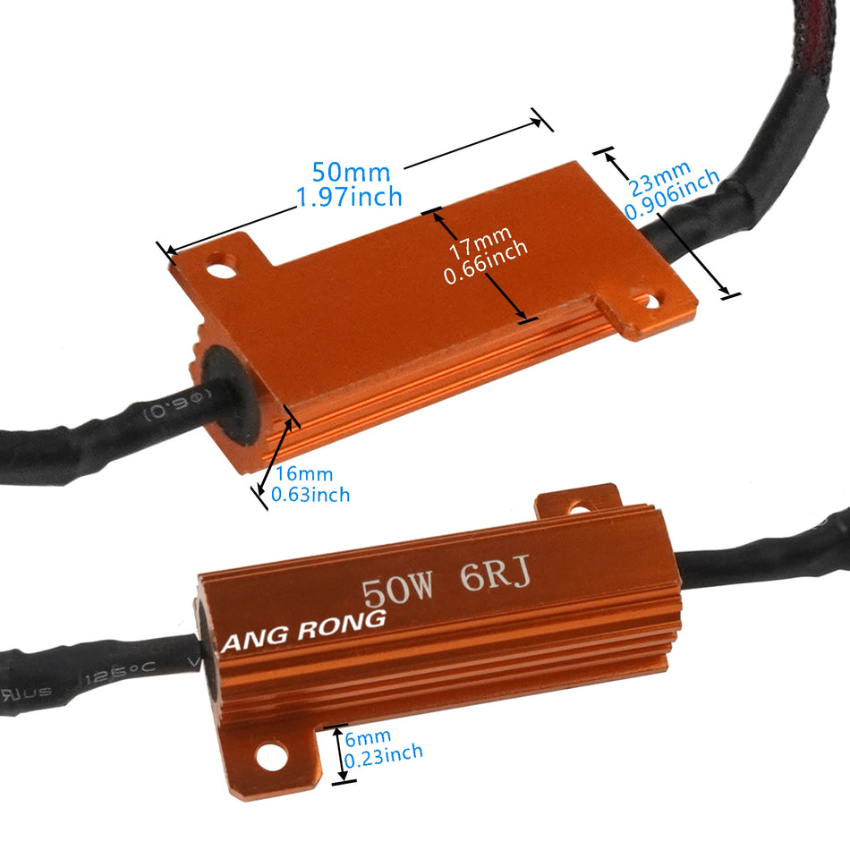 Resistori di carico LED Angrong H7 2x 50W 6 Ohm senza errore Canbus per fari