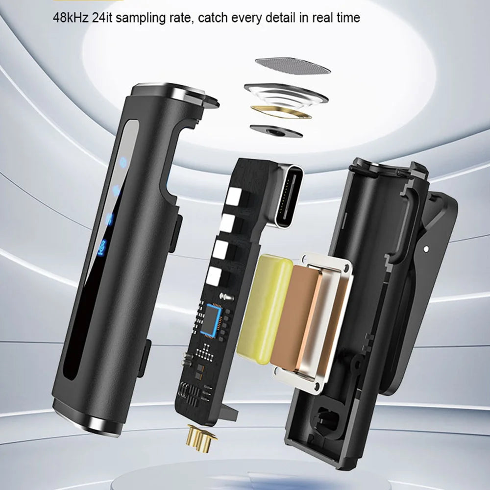 YESSKO Wireless Lavalier Microphone with Noise Reduction and Charging Box