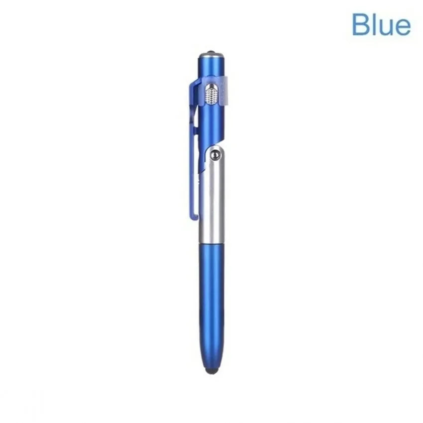 4 in 1 Multifunction Ballpoint Pen with LED Light and Phone Holder MP-8878-blue