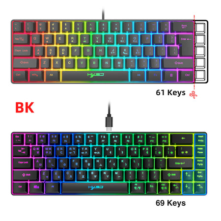 HXSJ V200 &ndash; 65 Percent Korean Gaming Keyboard RGB Backlit