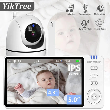 5 Inch Video Baby Monitor with 4X Zoom, Two-Way Audio, and Night Vision